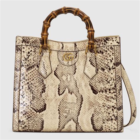 Gucci Diana small python tote bag .